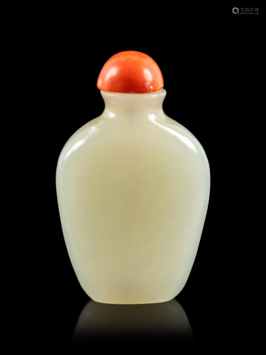 A Small White Jade Snuff Bottle Height of bottl…