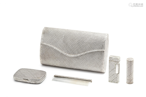 WHITE GOLD AND DIAMOND CLUTCH AND …