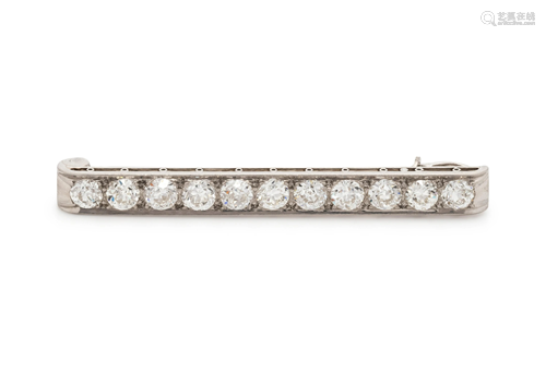 DIAMOND BAR BROOCH