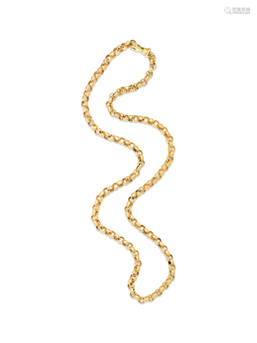 ANTIQUE, YELLOW GOLD LONGCHAIN NEC…