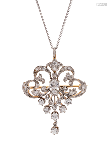 ANTIQUE, DIAMOND PENDANT/BR…