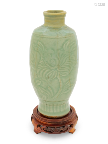 A Chinese Longquan Celadon Glazed Incised V…