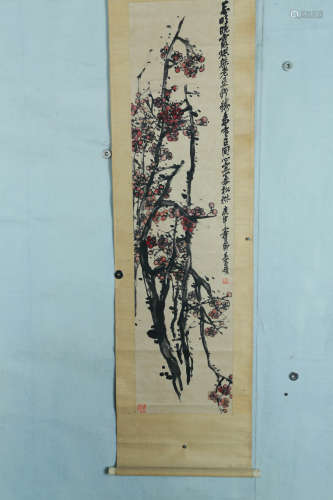 A Chinese Plum Blossom Painting, Wu Changshuo Mark