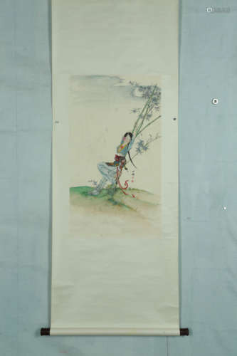 A Chinese Figure Painting, Hu Yefo Mark