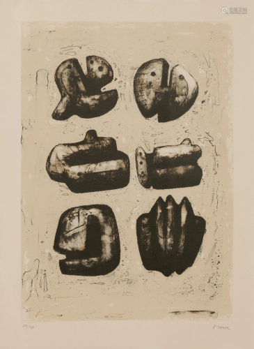 Henry Moore (British, 1898-1986) Six Stone Fig…
