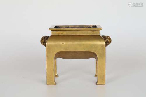 Chongzhen,Bronze and Gold Beast Oven