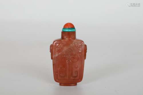 Qing South red agate snuff bottle