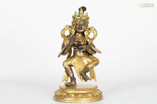 Gold gilded bronze statue Buddha
