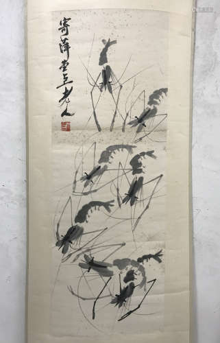 Qi Baishi, shrimp illustration