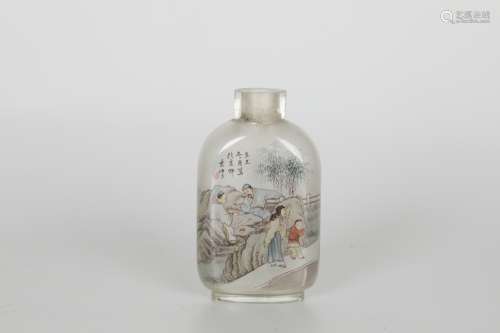 Landscape character snuff bottle