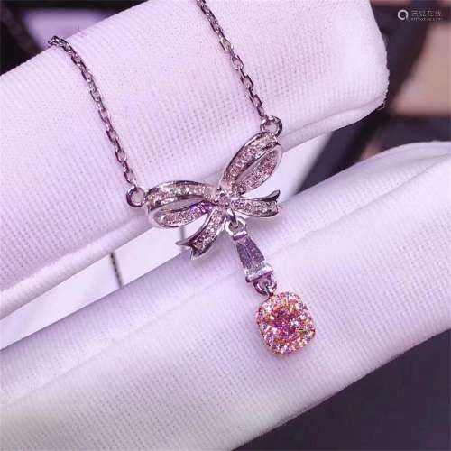 A Chinese Carved Pink Sapphire Necklace