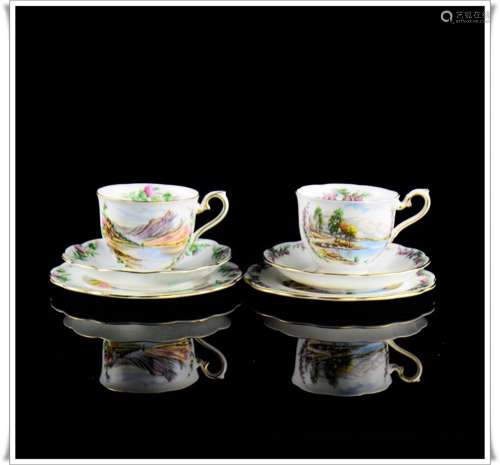 A Set of British Porcelain Cups