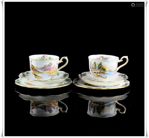 A Set of British Porcelain Cups