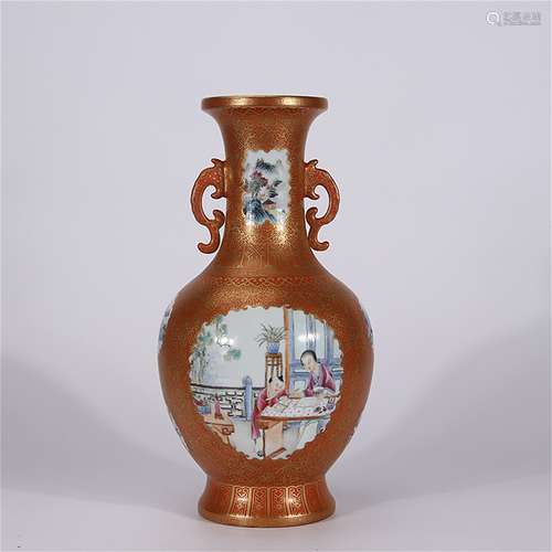 A Chinese Red Glazed Porcelain Vase