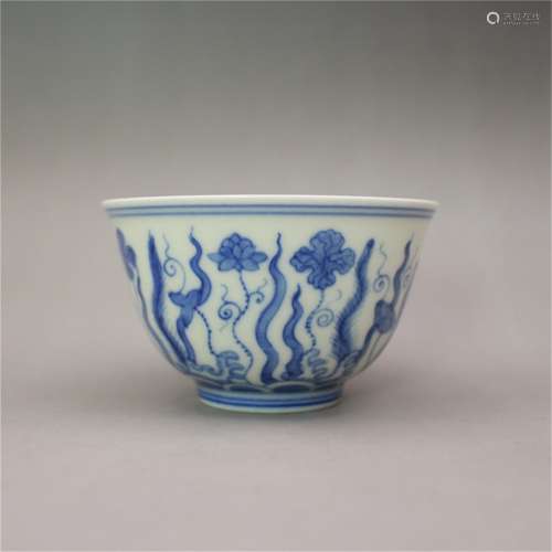 A Chinese Blue and White Porcelain Tea Cup