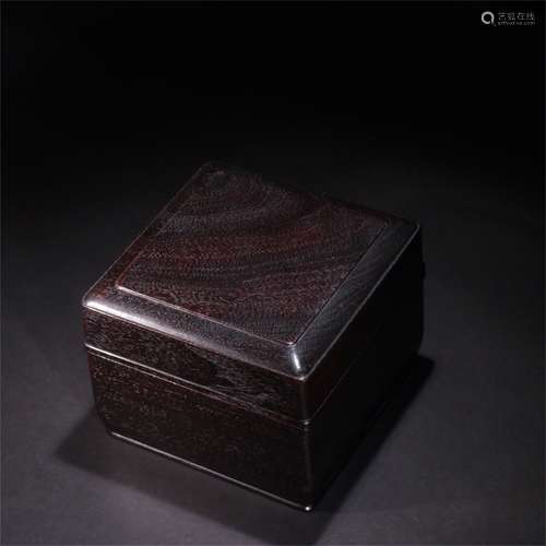 A Chinese Carved Hardwood Box with Cover