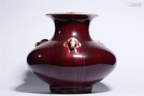 A Chinese Flambe Glazed Porcelain Vase