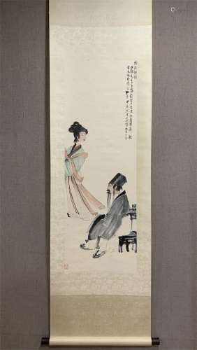 A Chinese Scroll Painting, Fu Baoshi Mark