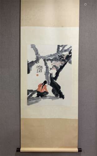 A Chinese Scroll Painting, Shi Lu Mark