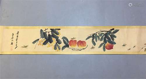 A Chinese Scroll Painting, Qi Baishi Mark