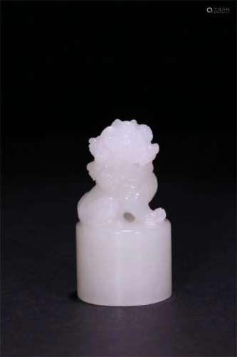 A Chinese Carved Jade Seal