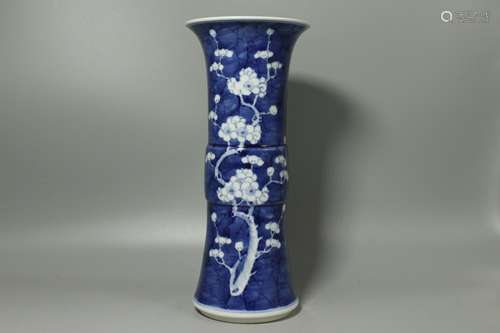 A Chinese Blue and White Porcelain Vase