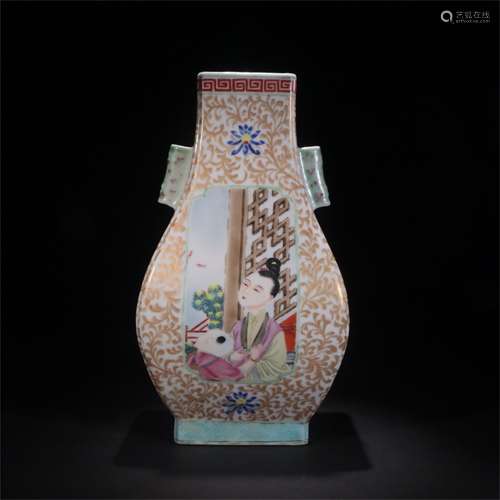 A Chinese Famille-Rose Porcelain Vase