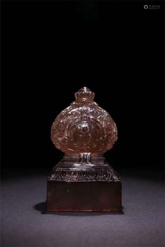 A Chinese Carved Rock Crystal Seal