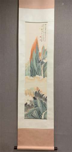 A Chinese Scroll Painting, Zhang Daqian Mark