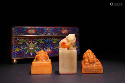 A Set of Chinese Carved Stone Seals