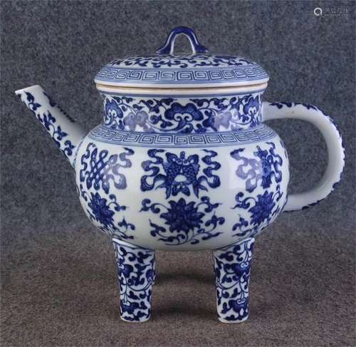 A Chinese Blue and White Porcelain Teapot