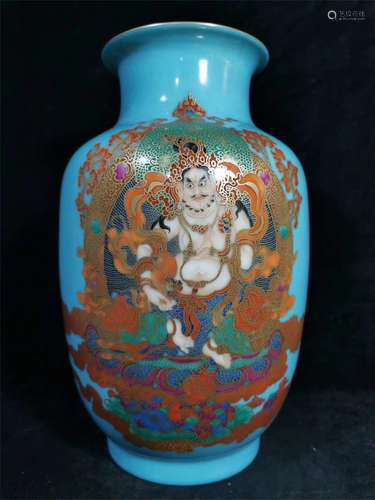 A Chinese Famille-Rose Porcelain Vase