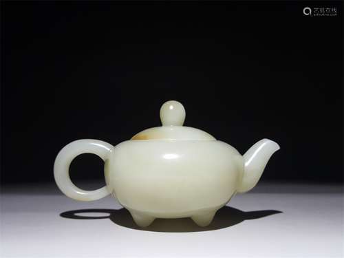 A Chinese Carved Jade Teapot