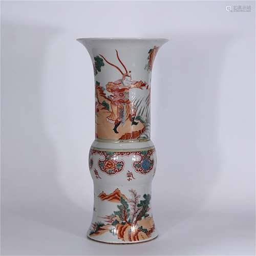 A Chinese Wu-Cai Glazed Porcelain Vase