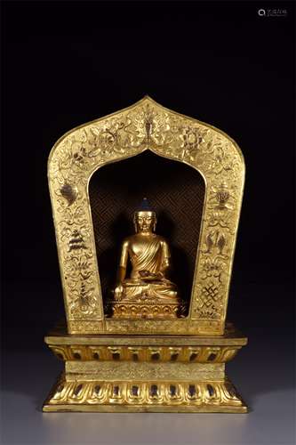 A Chinese Gilt Bronze Figure of Buddha