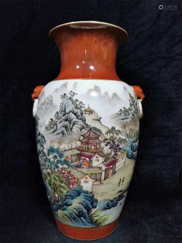 A Chinese Famille-Rose Porcelain Vase