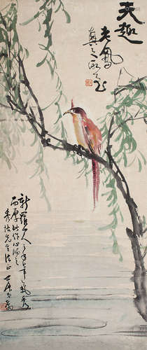 谢公展 花卉 立轴 设色纸本