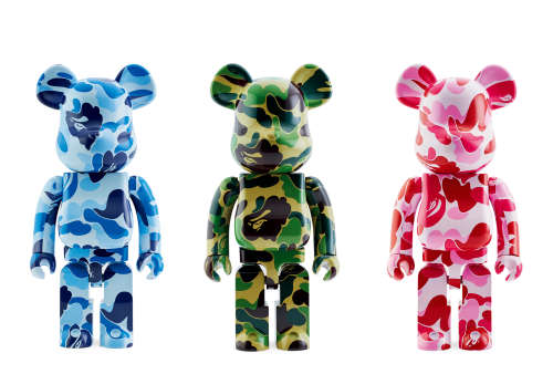 A BATHING APE® × Medicom Toy BE@RBRICK 1000% 日本潮牌BAPE联名'ABC CAMO'积木熊（蓝、绿、红）（三件一组）