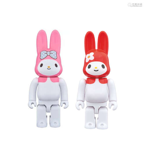 Sanrio × Medicom Toy  My Melody R@BBRICK 400% 美乐蒂 积木兔（红、粉红）（两件一组）