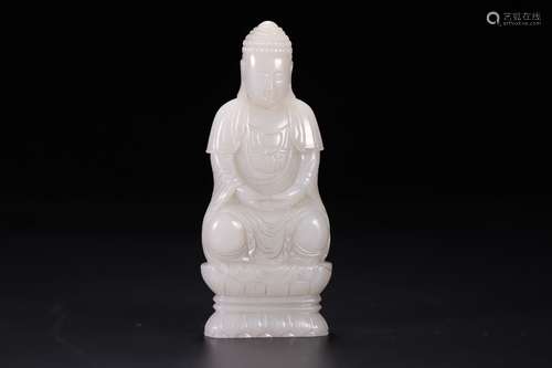 A HETIAN JADE BUDDHA