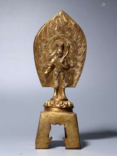 A GILT BRONZE BUDDHA