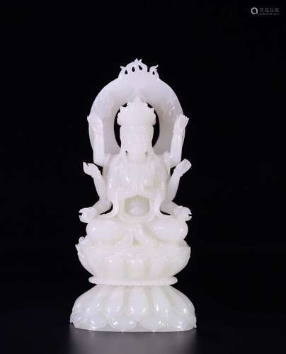 A HETIAN JADE BUDDHA