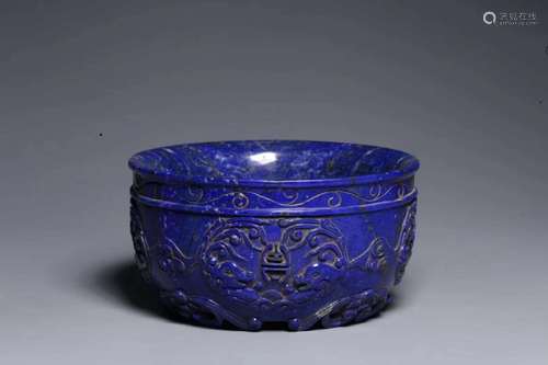 A QING DYNASTY LAPIS LAZULI BOWL