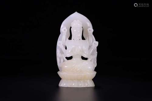 A HETIAN JADE GUANYIN ORNAMENT