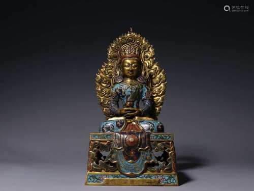 A CLOISONNE BUDDHA