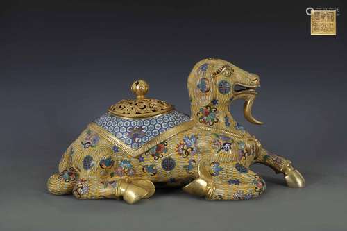 A QING DYNASTY CLOISONNE CENSER