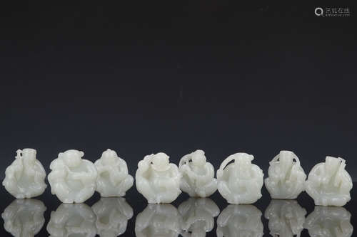 SET OF HETIAN JADE PENDANTS