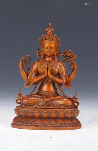 A HUANGYANG WOOD SITTING BUDDHA