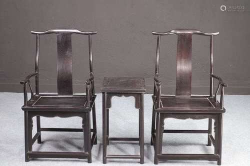 SET OF ZITAN WOOD CHAIRS