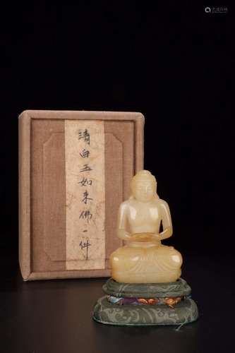 A HETIAN JADE BUDDHA